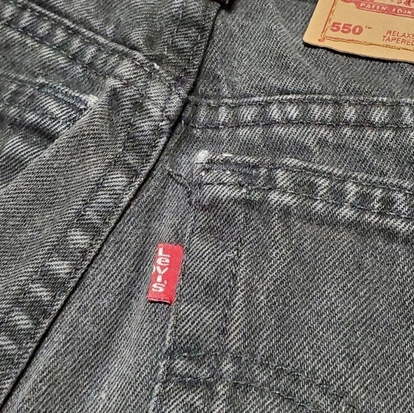VINTAGE Levi's 550 Red Tab Black Stone Wash Relaxed Tapered High Rise Jeans 6 - Picture 12 of 13